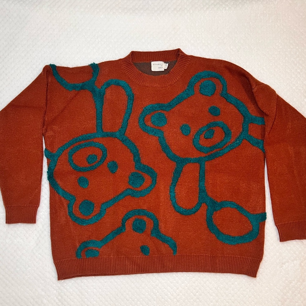 Dreamers by debut teddy sweater- Rust and Teal